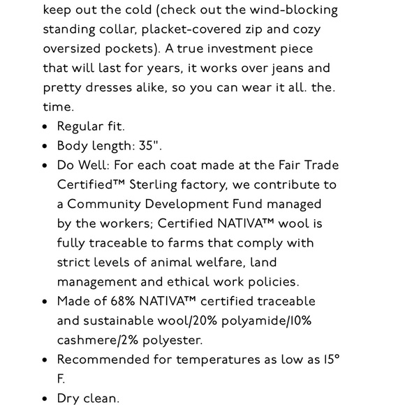 NEW Madewell Estate Wool Cocoon Coat in Dried Olive Melange, size Small - Picture 10 of 13